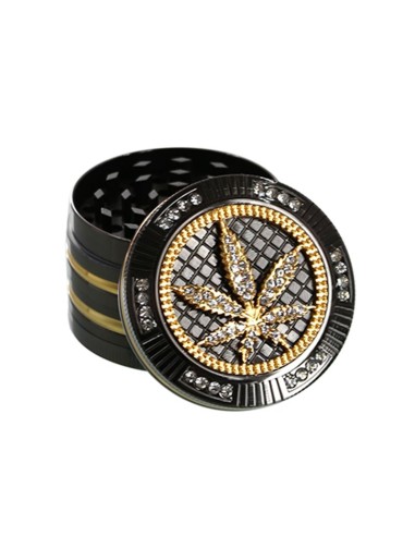 Grinder Métal 4 Parties Bling Bling Leaf 