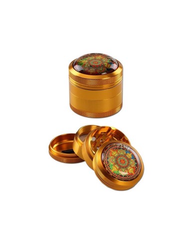 Grinder Black Leaf 4 Parties Mandala Vert 50mm 