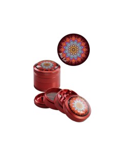 Grinder Black Leaf 4 Parties Mandala Gold 50mm