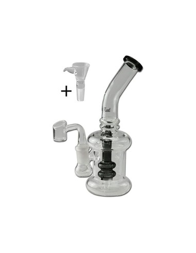 Mini Bong Black Leaf Percolateur Herbes + Huiles 19.5cm