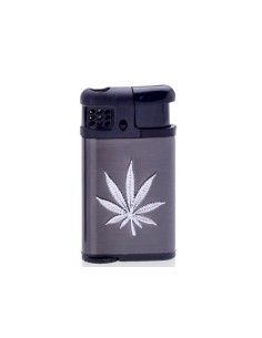 Elektronisches Feuerzeug Hemp Silver Leave