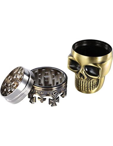 Grinder 3-teilig Champ High Skull King Gold 63mm