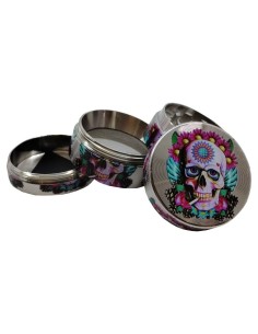 Grinder 4-teilig Champ High Mexican Skull Pink Flower 40mm