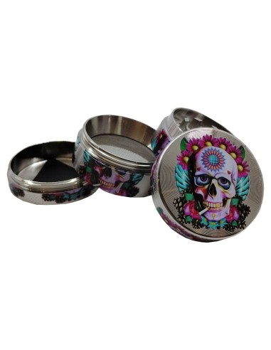 Grinder 4 Parties Champ High Mexican Skull Pink Flower 40mm