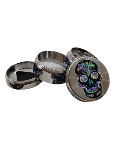 Grinder 4 Parties Champ High Mexican Skull Rainbow Flower 40mm