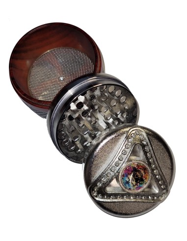 Grinder 4 Parties Métal Silver Red 63mm