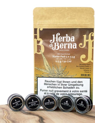 Herba di Berna CBD Hash Pack de démarrage 12.5g (5x2.5g)