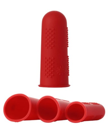 Protection pour Doigt Silicone Rouge 3Pces