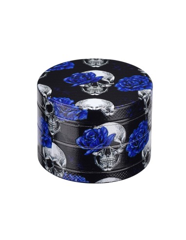Grinder 4 Parties CH Skull and Roses Bleu 50mm
