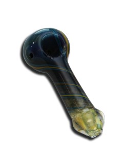 Pipe en Verre Spoon Noire-Jaune 11cm