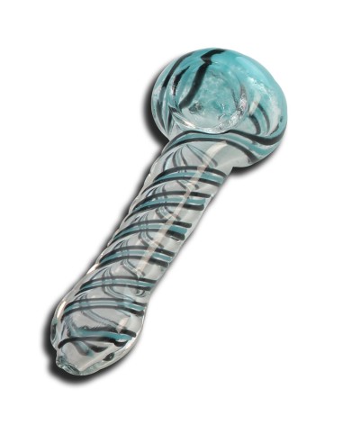 Pipe en Verre Spoon Bleue-Claire 11cm