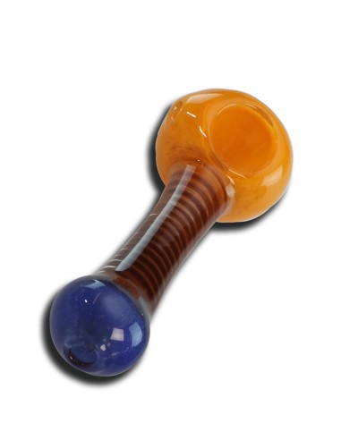 Pipe en Verre Spoon Orange-Bleue 11cm
