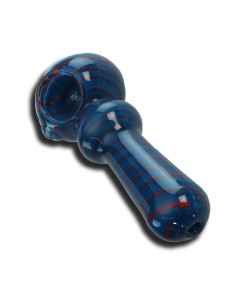 Pipe en Verre Spoon Bleue-Rouge 11cm