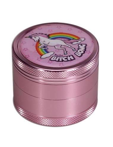 Grinder Black Leaf 4-teilig Bitch Bong Pink 50mm