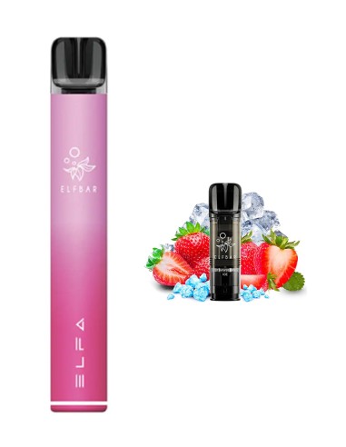 Elf Bar Elfa Pro Starter Kit Aurora Pink + Strawberry Ice Sans Nicotine