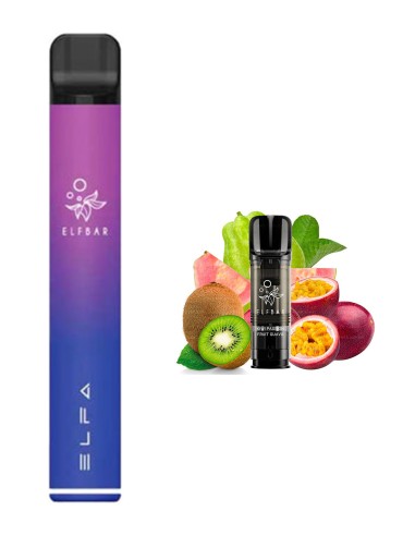 ElfBar Elfa Pro Starter Kit Aurora Purple + Passion Kiwi Guava Sans Nicotine