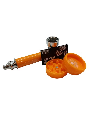 Pipe Métal/Plastique + Grinder Orange 8cm Champ High
