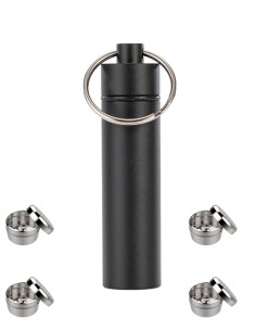 Caddy Noir 4 Capsules en Acier Inox pour Herbes