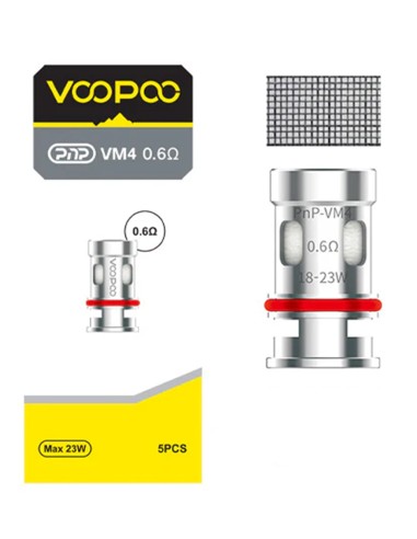 Résistances Voopoo PNP VM4 V2.0 0.6Ohm (18-23W)