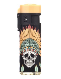 Briquet Jet Flame Feather & Skull Sand