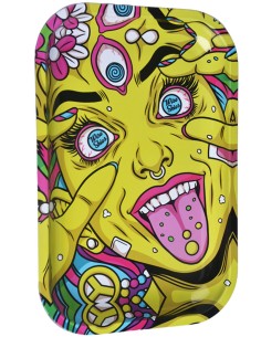 Metall Mischbrett Wise Skies Psychedelic Girl 17.5 x 27.5cm