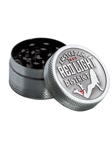 Grinder Amsterdam Red Light Silver 3 Part 40mm aus Zink