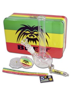 BREIT Minibong Set mit Grinder und Purpfeife 17.5cm