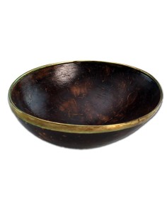 Bröselschale Kokos mit Messingrand 8-12cm