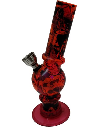 Bong Acrylique "All-Over-Print" Rouge 15cm