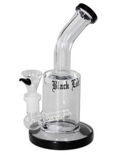 Bong Black Leaf Bubbler mit Inline Slit Black 18.5cm