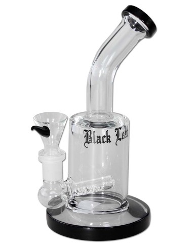 Bong Black Leaf Bubbler avec Inline Slit Black 18.5cm