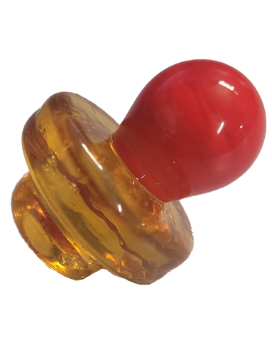 Carb Cap Meepler en Verre Rouge-Ambre