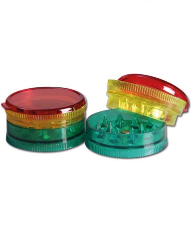 Grinder 3 Parties Plastique Rasta 42mm