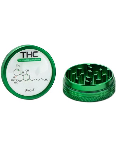 Grinder Black Leaf THC 2 parties Vert