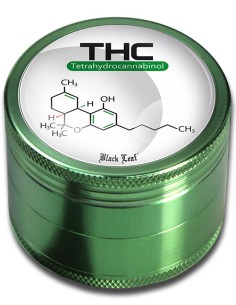 Grinder Black Leaf THC 4 parties Vert