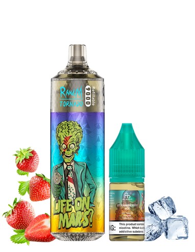 RandM Tornado 9000 Refillable Strawberry Ice + 10ml 20mg/ml Nikotinsalz