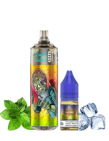 RandM Tornado 9000 Refillable Cool Mint + 10ml 20mg/ml Nikotinsalz