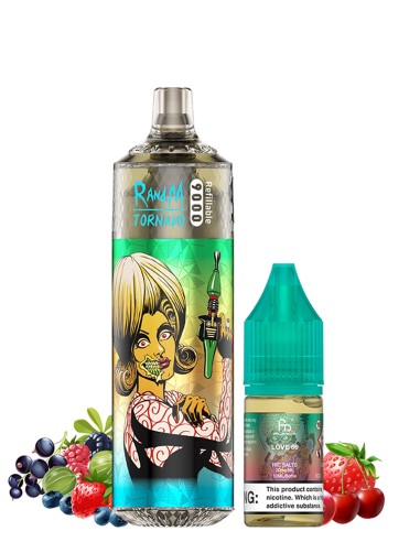 RandM Tornado 9000 Refillable Love 66 + 10ml 20mg/ml Sel de Nicotine