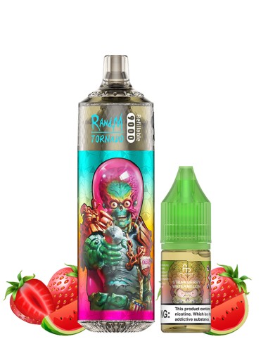 RandM Tornado 9000 Refillable Strawberry Watermelon + 10ml 20mg/ml Sel de Nicotine