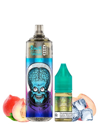 RandM Tornado 9000 Refillable Summer Peach Ice + 10ml 20mg/ml Sel de Nicotine