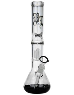 Ice Bong Black Leaf Percolator 4 Arm 40cm Schwartz