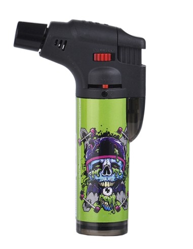 EasyTorch Feuerzeug Crazy Skull Grün