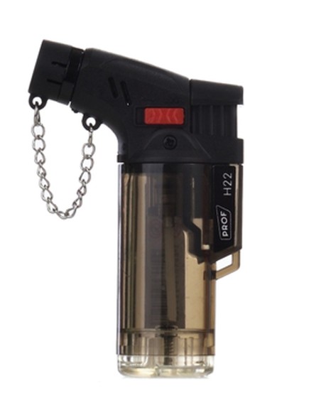 Feuerzeug Blue Flame Transparent Schwarz