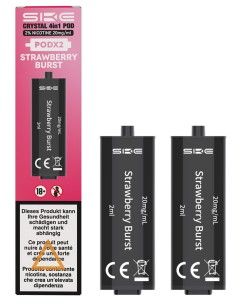 SKE Crystal 4&2 in 1 Pods Strawberry Burst 2ml