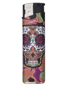 Briquet Electronique Mexican Skull Flower Eyes