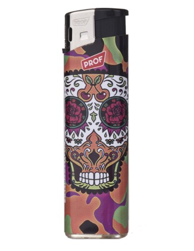 Briquet Electronique Mexican Skull Flower Eyes