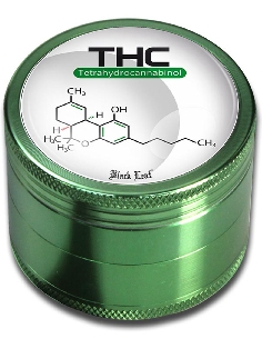 Grinder Black Leaf THC 4 parties Vert