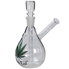 Mini Bong Droit Black Leaf Feuille