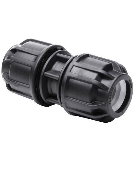 Raccord droit Noir 25 mm.