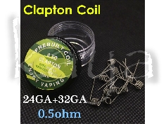 Pre Built Coil Clapton 24GA + 32 GA 0.5 Ohm